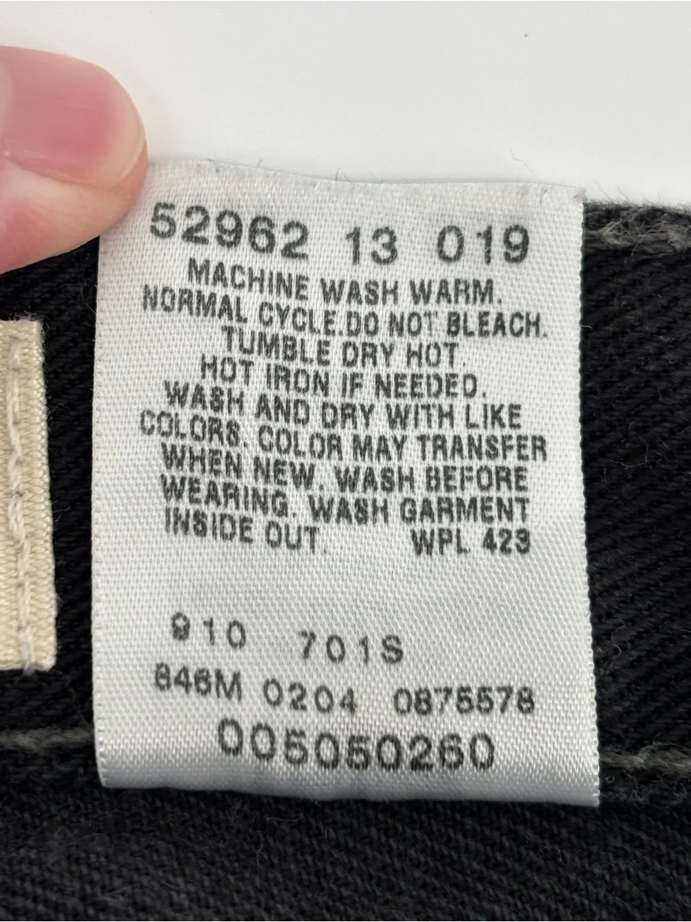 Vtg Levis 505 Black Denim Jeans Mens 36x29 Made In Canada 100% Cotton Regular